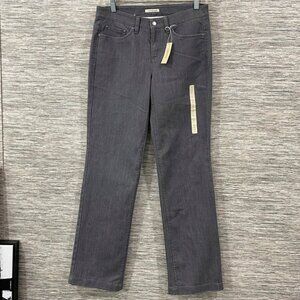 NWT Stretch Straight-Leg Jeans 6 x 32 — Charcoal Gray Denim